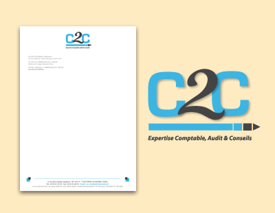 C2C Expertise comptable- Création logotype, Papier entête 